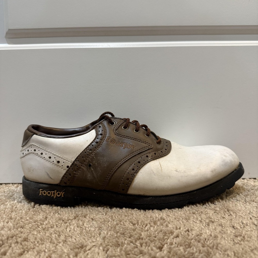 FootJoy Golf Shoes‎ Mens Size 9 Wide Brown White Saddle Oxford Classic Style